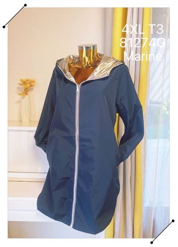 Veste long imperméable réversible marine taille 4XL 🌸 