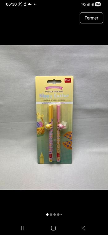 Légami Hoppy Easter set de 2 stylos lovely friends . Pâques 2026.