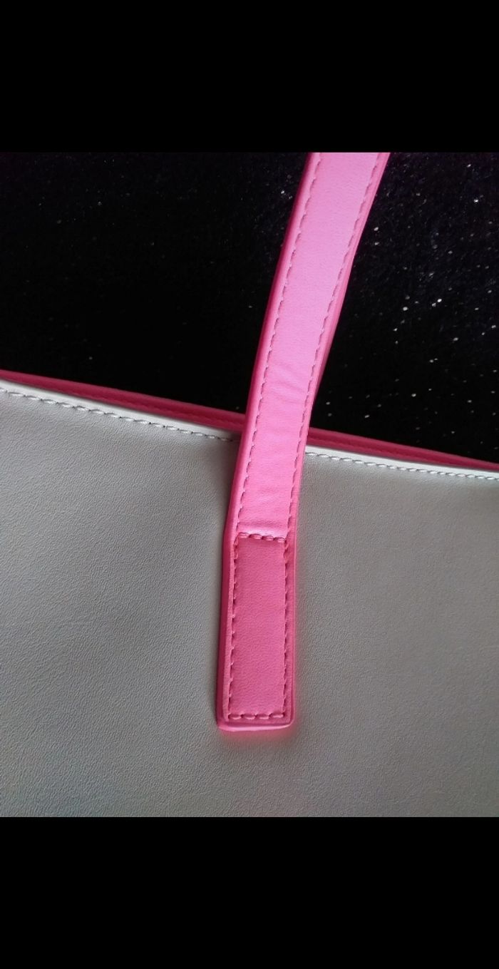 Sac cabas écru et fuschia - photo numéro 5