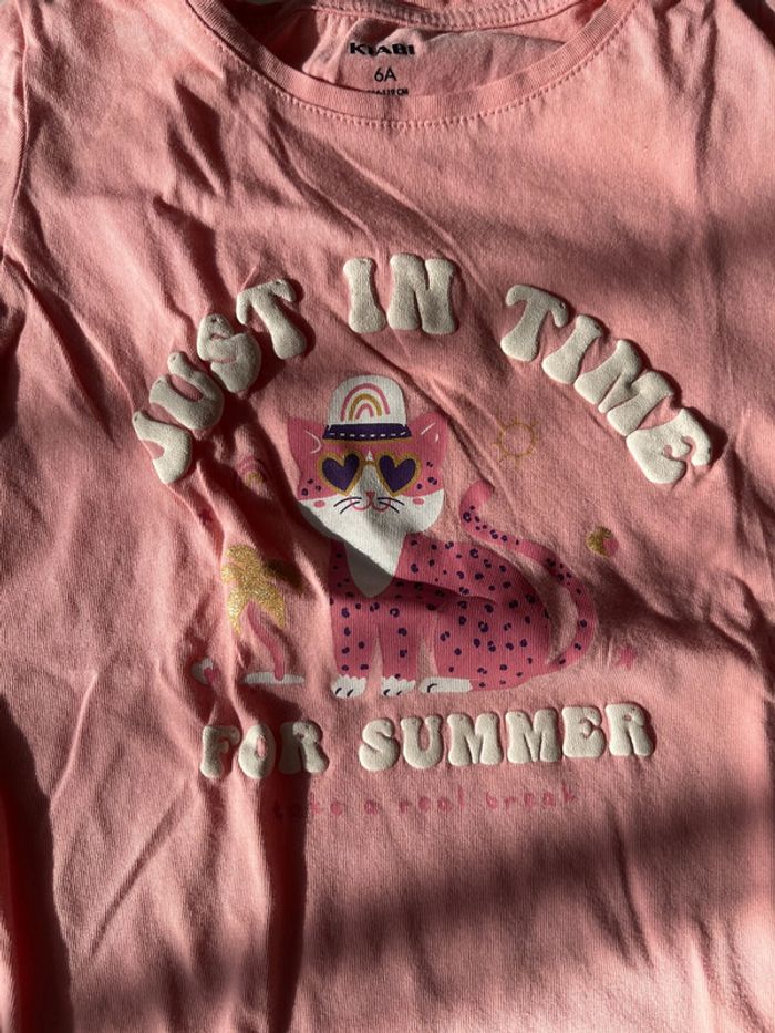 TEE shirt rose fille kiabi - photo numéro 2