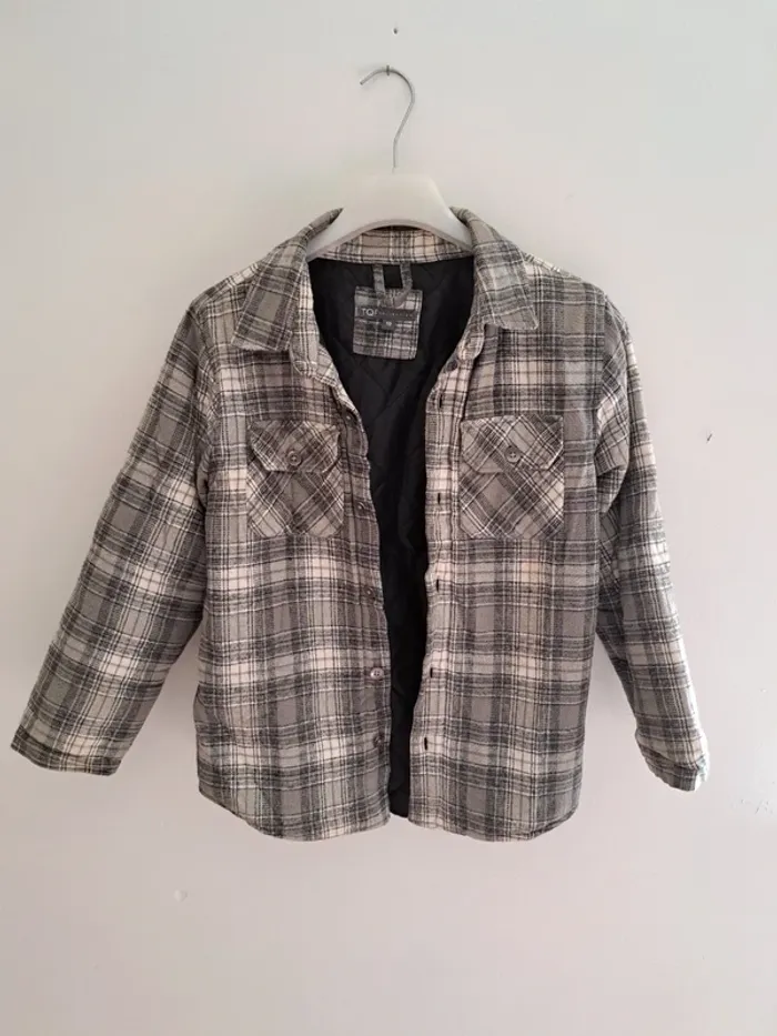 Veste surchemise TQF - taille 10 ans - coton polyester - carreaux - photo numéro 5