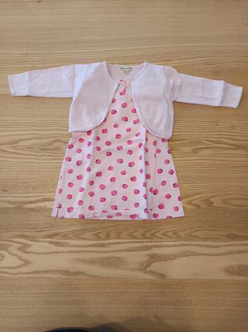 Lot robe et petit gilet 9 mois/74cm grain de blé et baby club