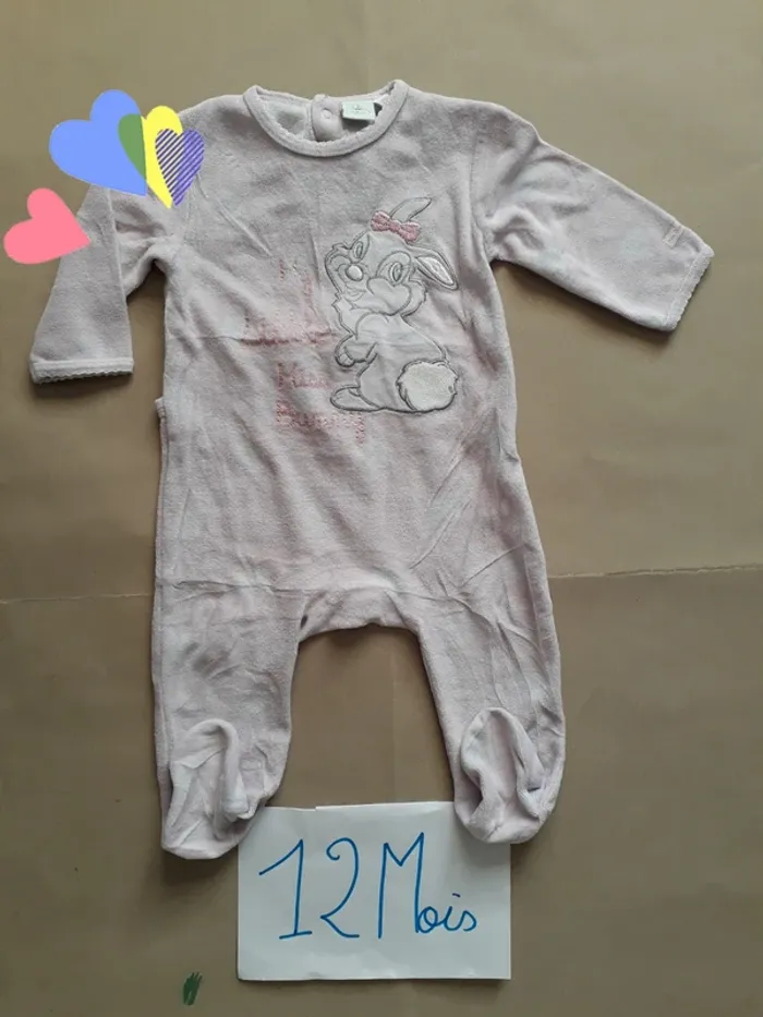 Pyjama / Grenouillère velours 12 Mois