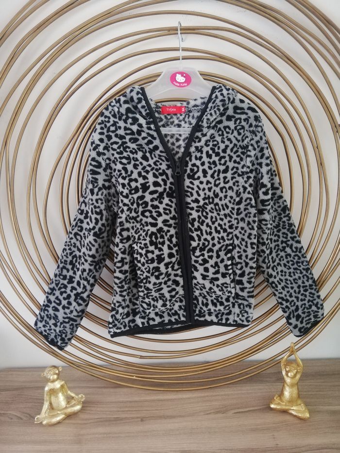 Gilet zippé tout doux Motif léopard T8ans