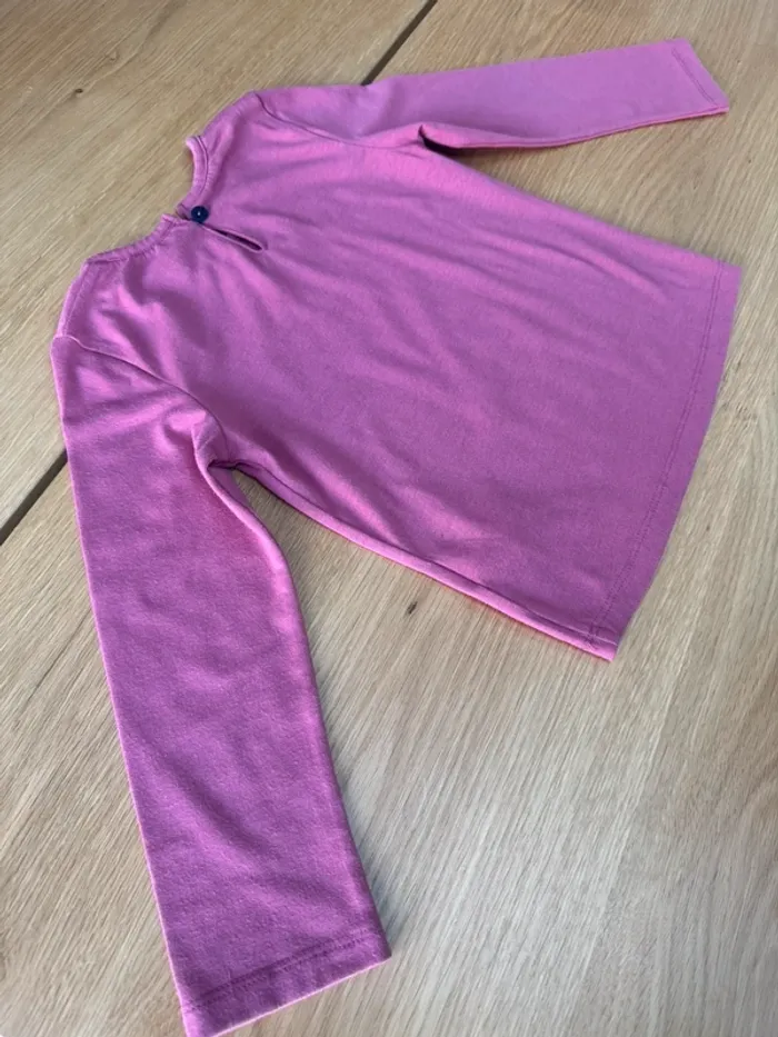 Teeshirt ML rose foncé avec un chat 🐱 - Taille 3/4 Ans - photo numéro 8