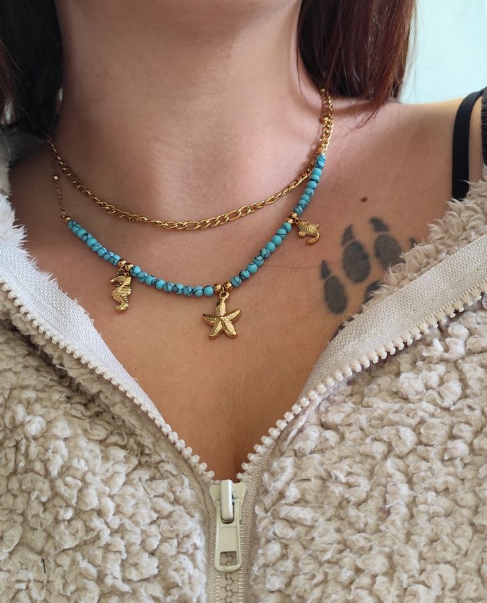 Collier océan bleu ✅
