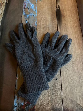 Gant laine paume cuir