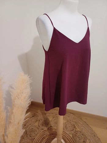 Débardeur fluide couleur Aubergine Floria taille S 36