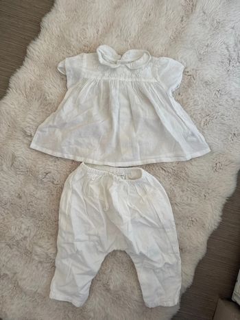 Magnifique ensemble bout chou blanc 6 mois