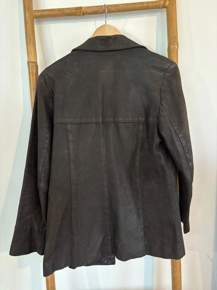Veste en cuir noire Vintage Aqua Leather taille M/38 - photo numéro 11