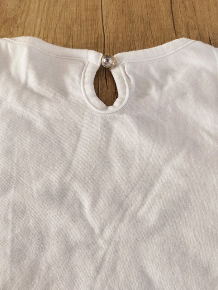 T-shirt manches courtes fille blanc et rouge Minnie taille 110 5 ans Disney - photo numéro 4