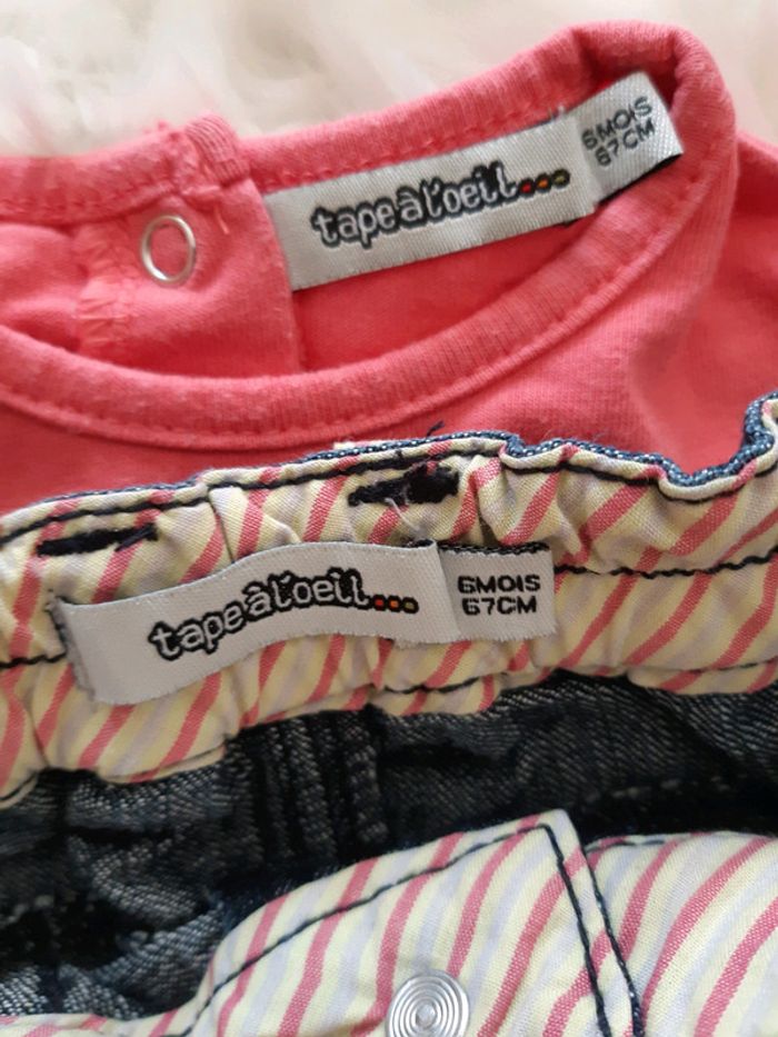 Ensemble pantacourt fille 6 mois tape à l'oeil - photo numéro 2