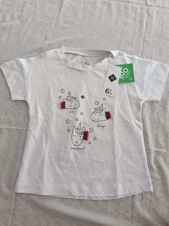 T-SHIRT ROSE CLAIR LICORNE FILLE