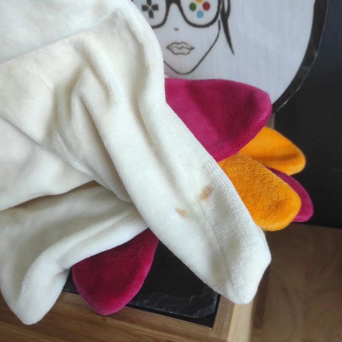 Ours Fleur Orange et Framboise Doudou et Compagnie Pétale Jaune Rose orange Bordeaux - photo numéro 3