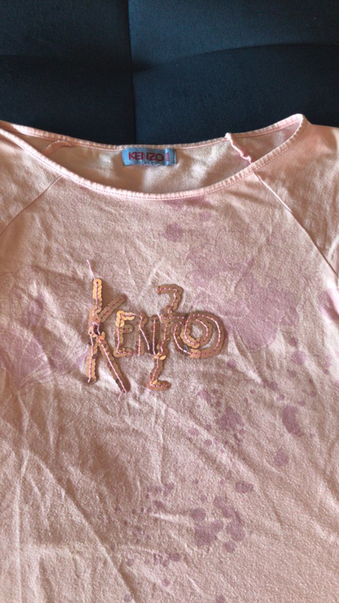Kenzo junior t shirt avec inscription en sequin - photo numéro 3