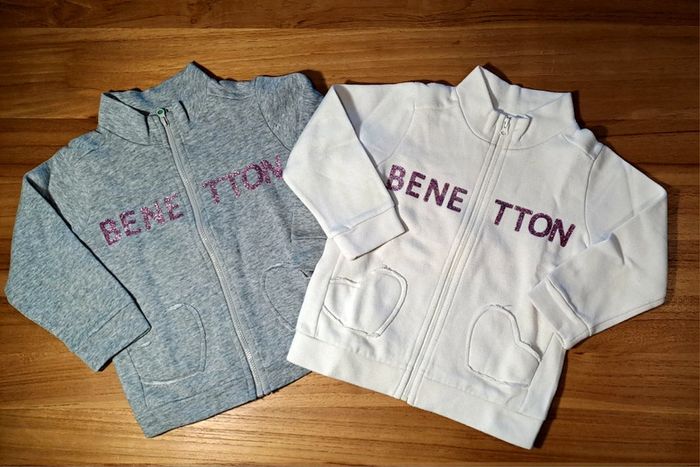 2 sweats zippés paillettes