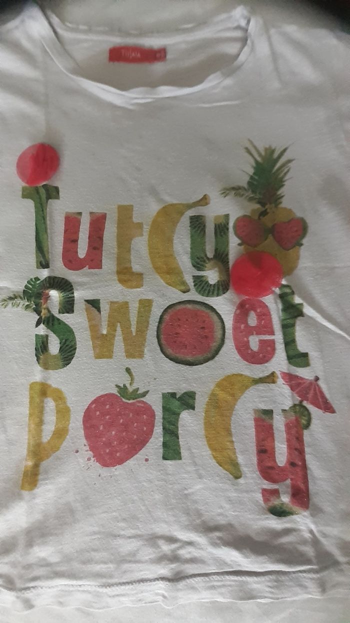 Tee shirt blanc motif fruits - photo numéro 2