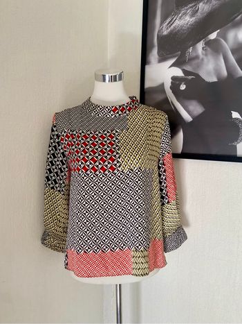 Blouse à manches 3/4 patchwork Zara TS comme neuve