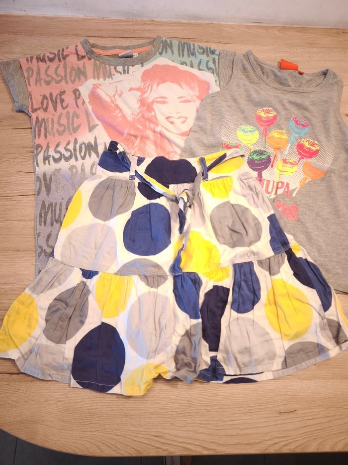 Lot tee-shirt manches courtes jupe 8 ans - photo numéro 2