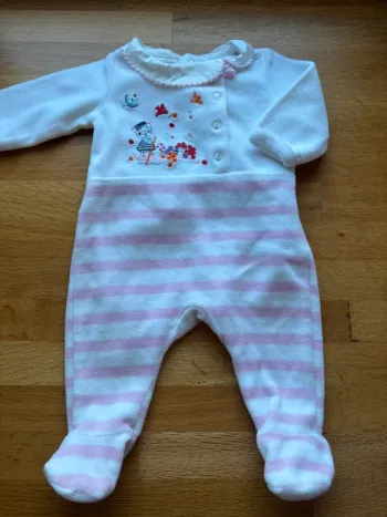 Beau pyjama velours sergent major 1 mois fille