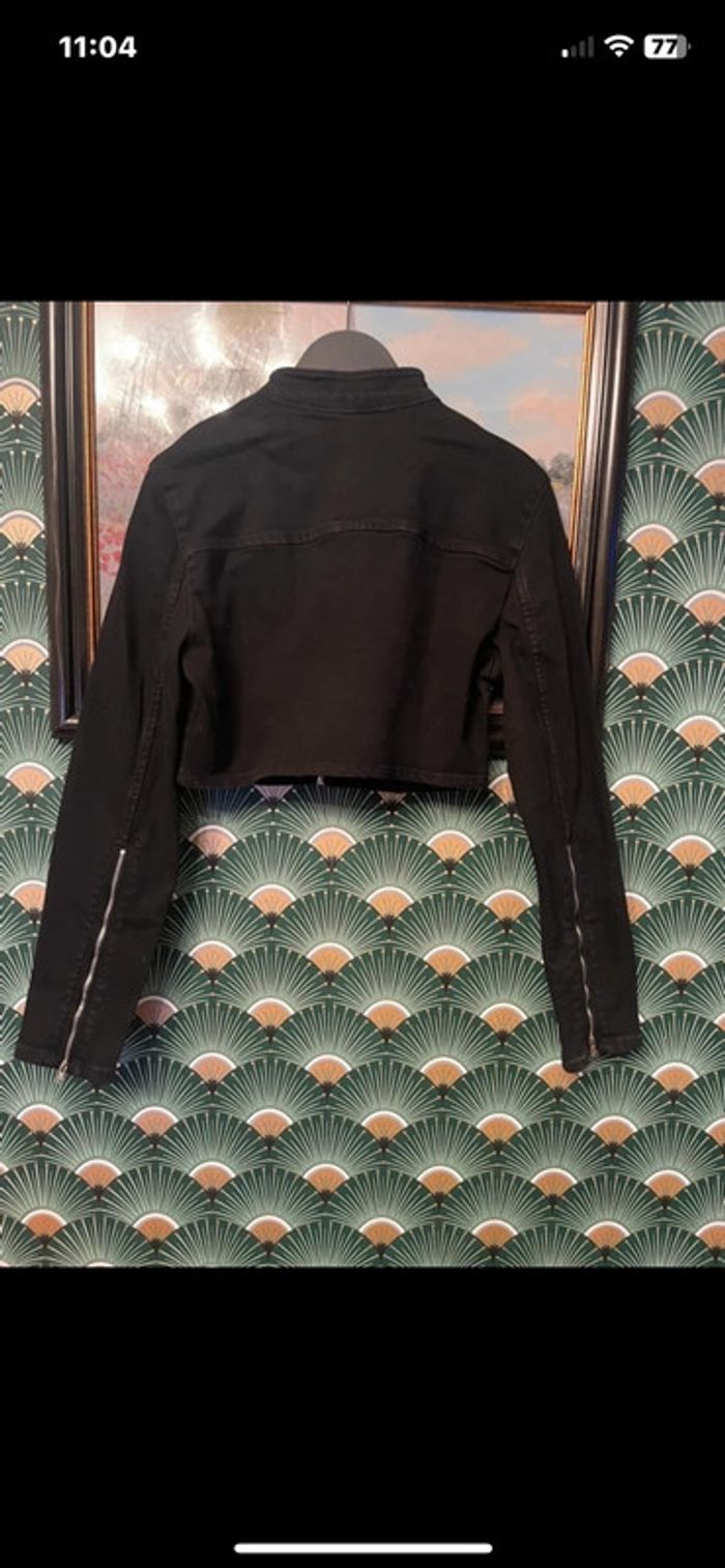 Veste en jean noir Zara, taille M neuve avec étiquette - photo numéro 4