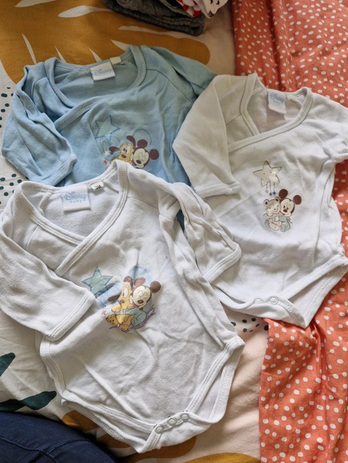 Lot de 3 body disney mickey 3 mois