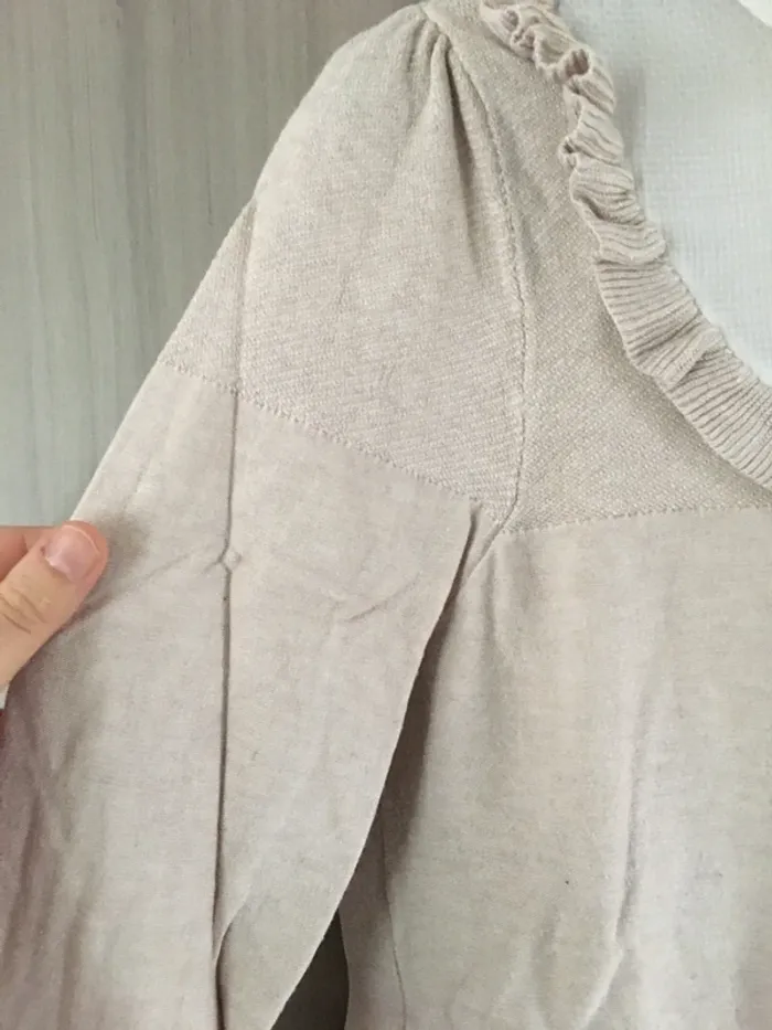 Pull chemisier Naf naf T.36 beige - photo numéro 5