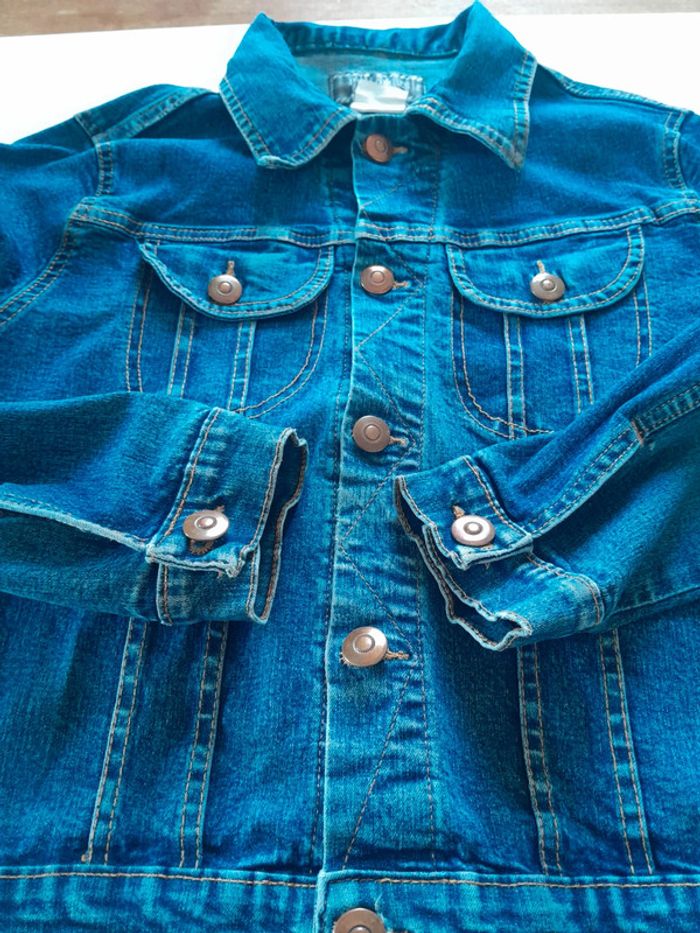 Petite veste en jean ptes bombes modèle ranger  jeans couture - photo numéro 6