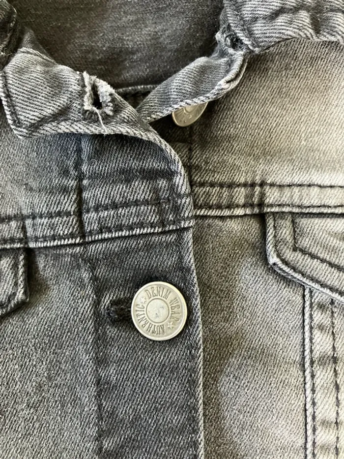 Veste en jeans noir et gris - photo numéro 3