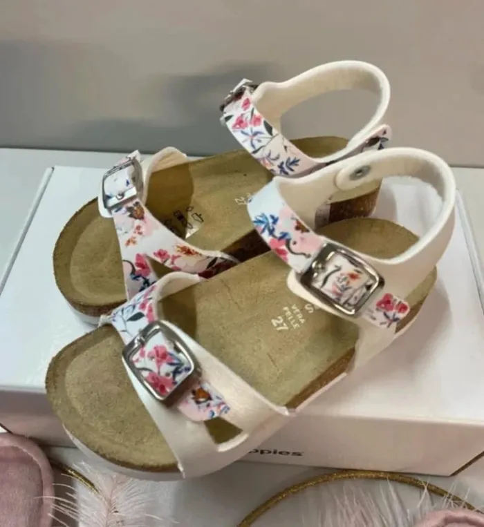 Sandales fleuries fille (neuf) - Taille 27