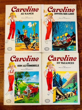 Lot de 4 albums blancs Caroline livres bd Pierre Probst Hachette vintage