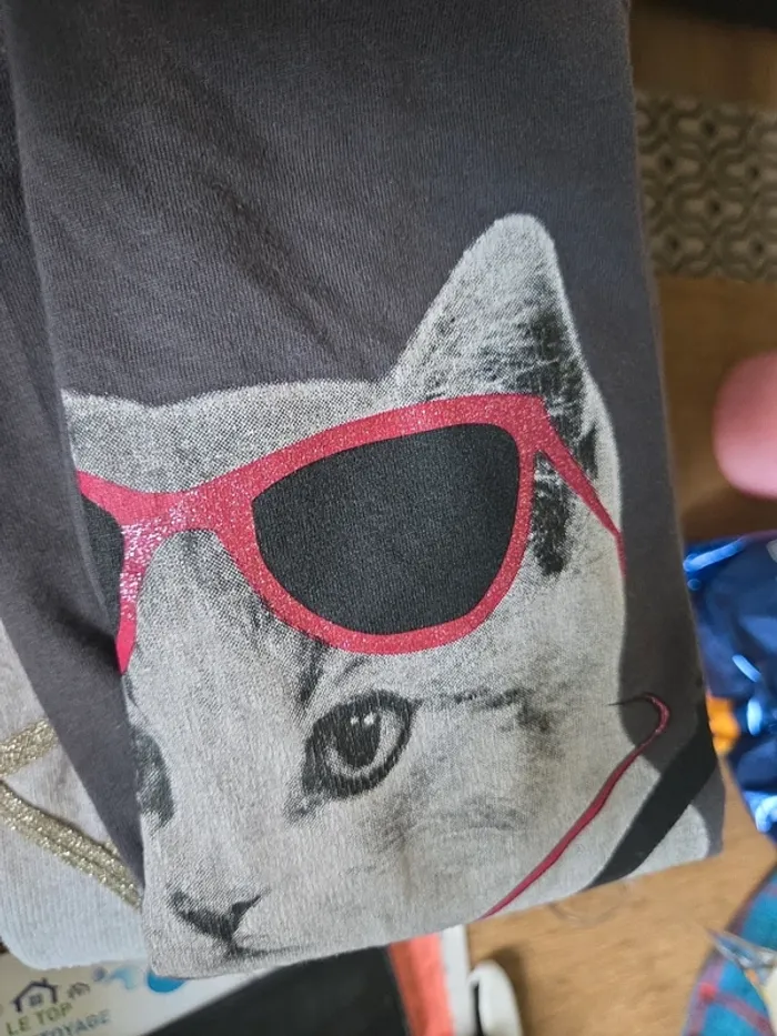 Tshirt manches longues chat - photo numéro 4