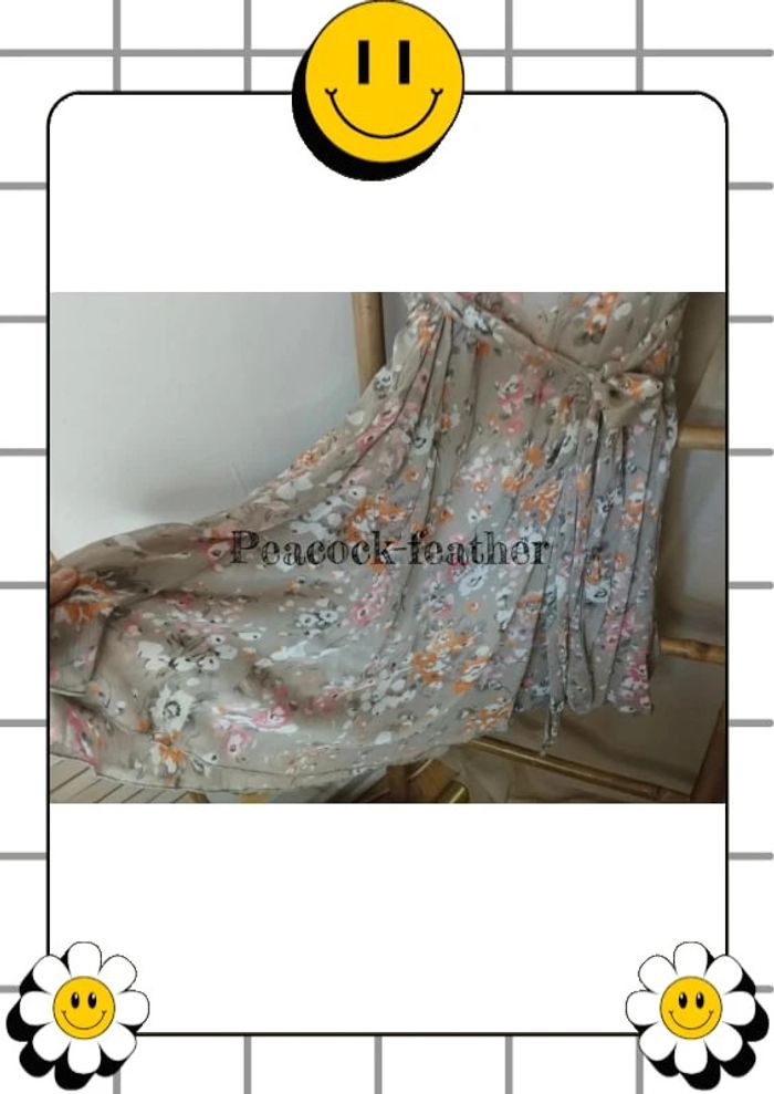 Robe beige fleurie afibel 56 neuve - photo numéro 8
