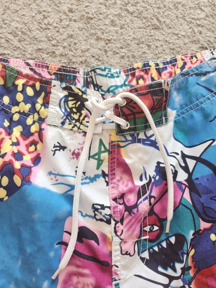 Short de plage avec filet taille L coloré - photo numéro 2