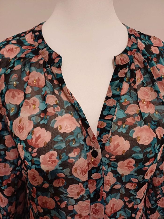 Chemise transparente fleurie Goa taille M 38 - photo numéro 3