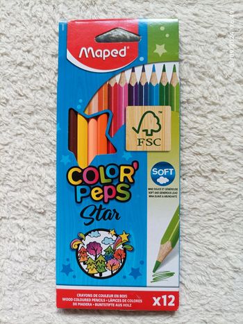 12 crayons color' Pep's star maped
