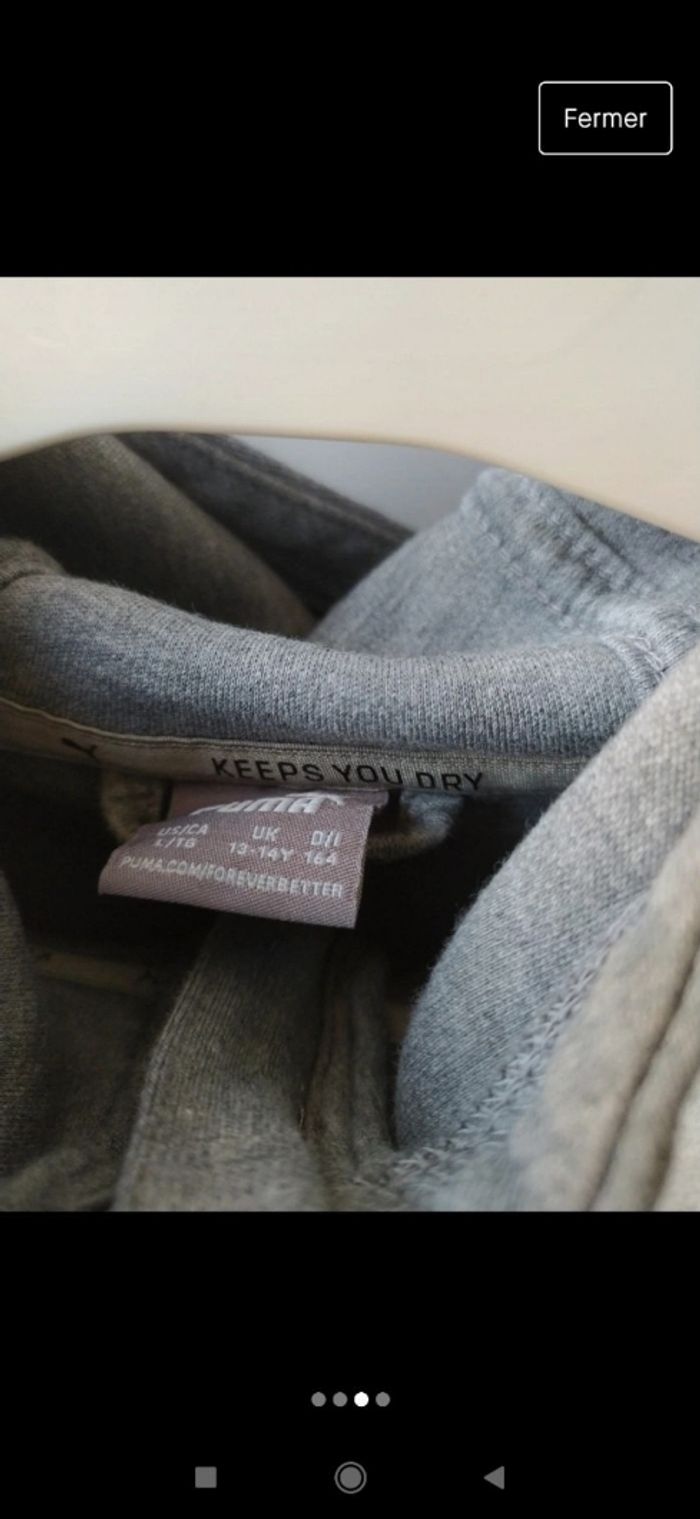 Gilet zippé Puma 10/12 ans - photo numéro 3