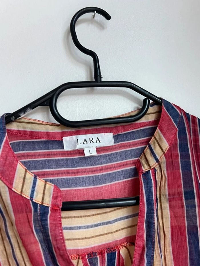 Chemise rayée bordeaux - photo numéro 3
