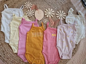 Lot de body à bretelles rose bébé fille 6 mois