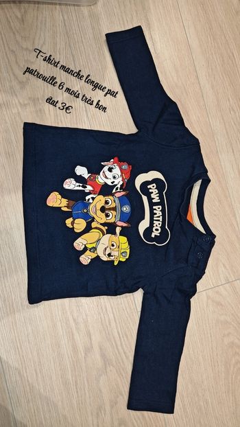 T-shirt manche longue pat'patrouille 6mois
