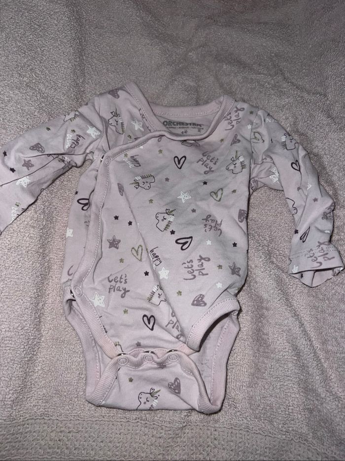 Lot de 9 bodys bébé fille 1 mois