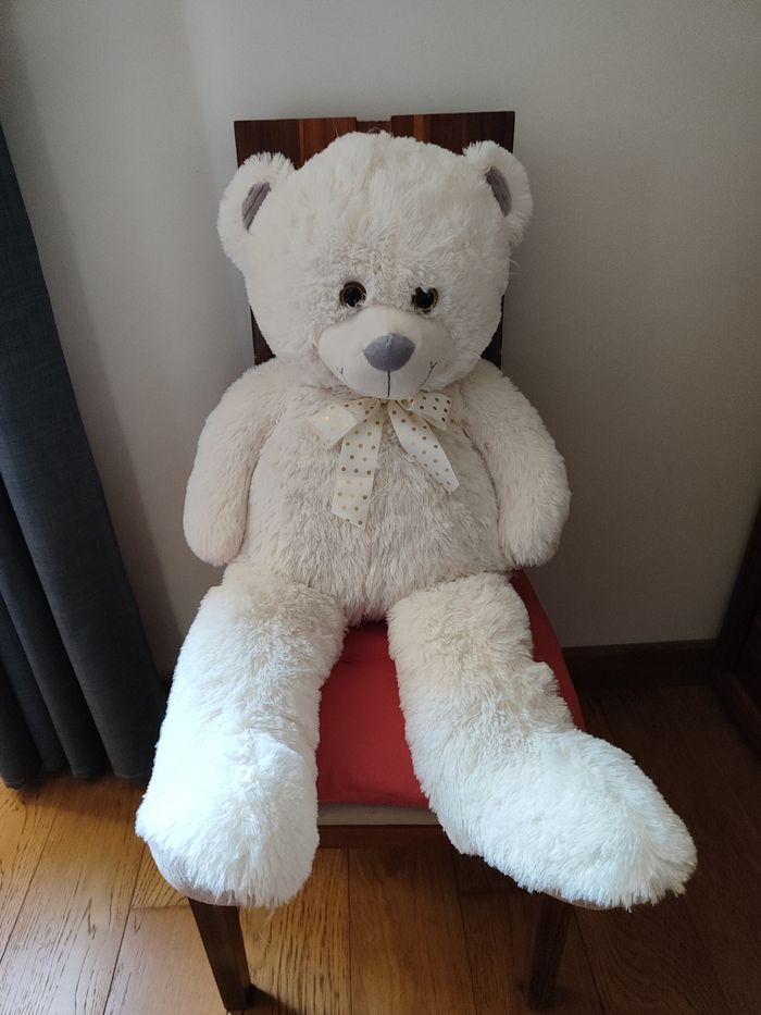 Peluche géant ours blanc