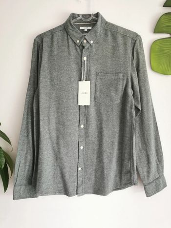 Chemise regular en flanelle vert/gris Jules Taille S