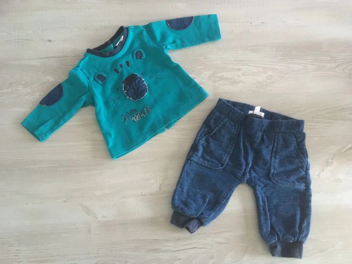 Ensemble bleu et vert Fagottino Mini OVS