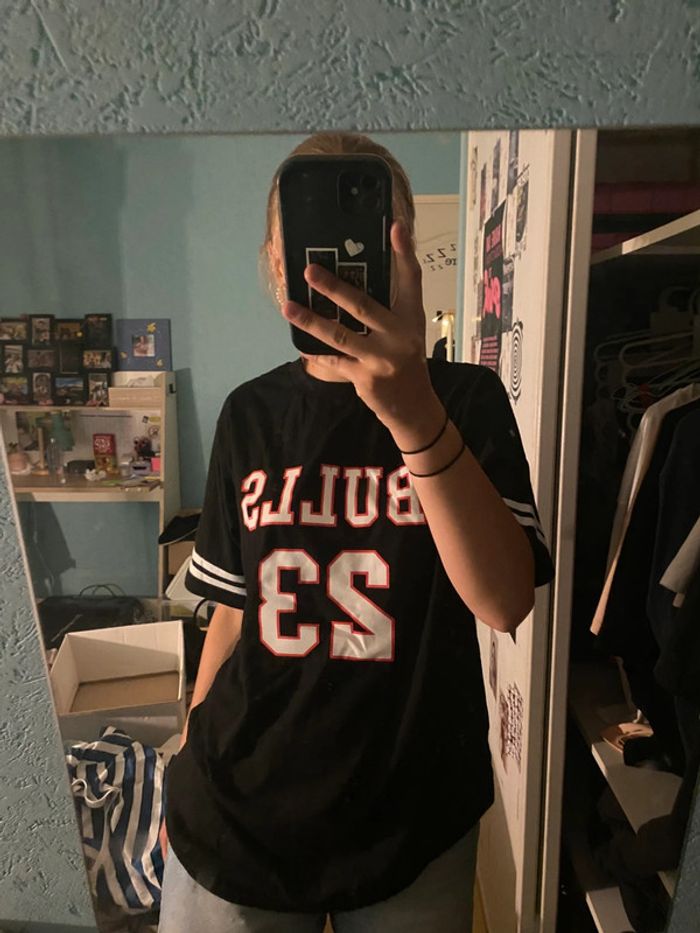 t shirt large oversize noir