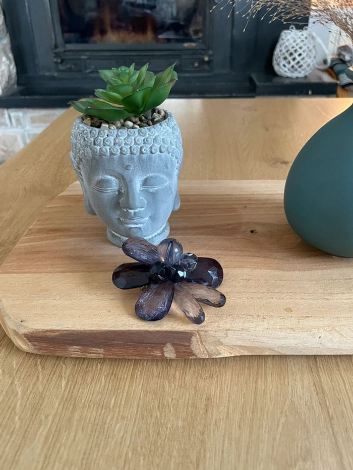 Broche perles violet - photo numéro 3