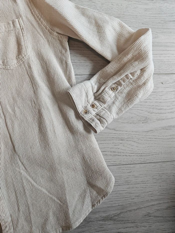 Chemise manches longues effet nid d'abeille beige orchestra 12 ans - photo numéro 6