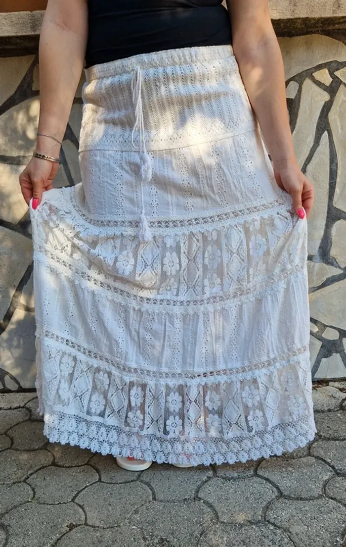 Jupe bohème dentelle, broderie Italian Style - photo numéro 14