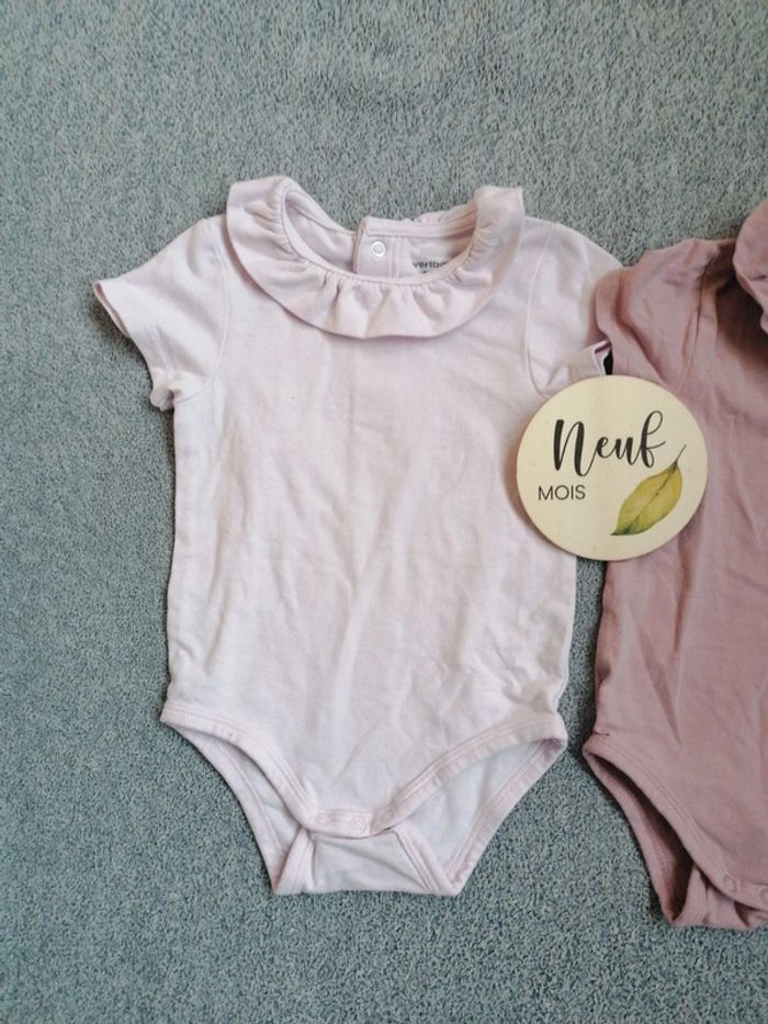 Lot 2 bodies manche courte 9 mois - photo numéro 2
