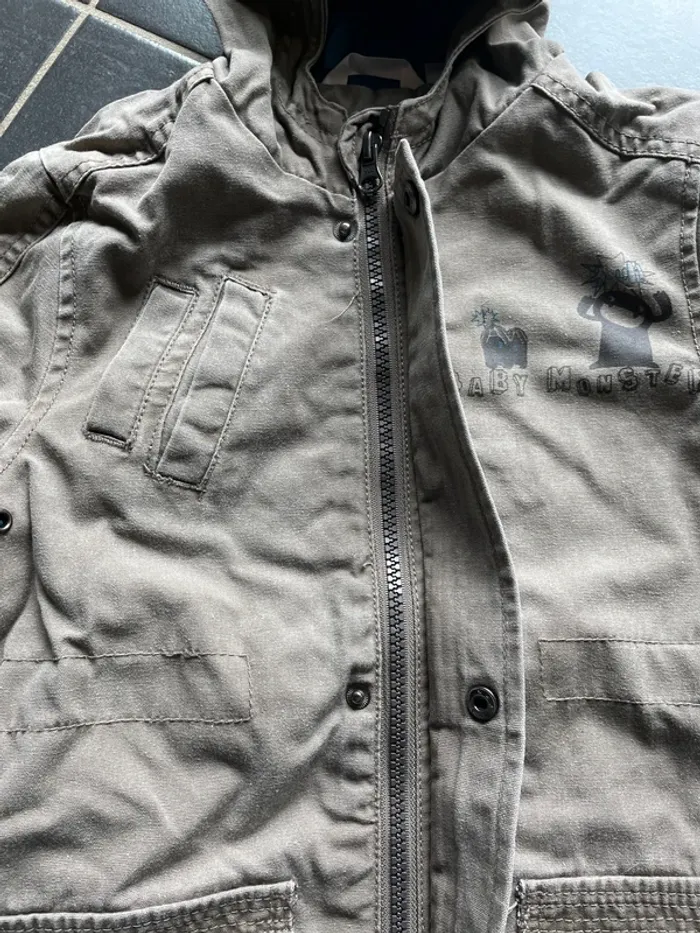 Parka marronné kaki doublé - photo numéro 5